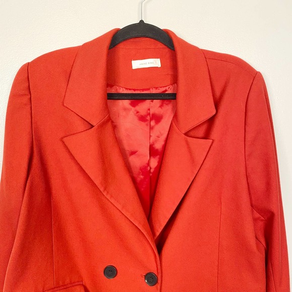 ANINE BING Becky Double Breasted Oversized Stretch Twill Blazer in Rust Large - Picture 4 of 13
